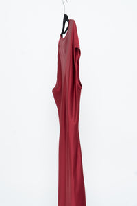 Vintage x Red Pure Silk Floor Length Dress (L)