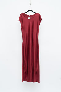 Vintage x Red Pure Silk Floor Length Dress (L)