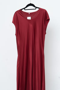 Vintage x Red Pure Silk Floor Length Dress (L)