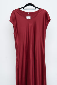 Vintage x Red Pure Silk Floor Length Dress (L)