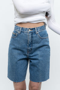 Vintage x NOVELI Midwash Long Denim Cutoff Shorts (S)