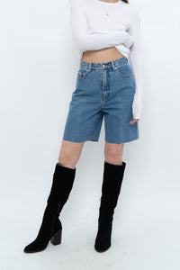 Vintage x NOVELI Midwash Long Denim Cutoff Shorts (S)