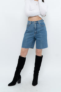 Vintage x NOVELI Midwash Long Denim Cutoff Shorts (S)
