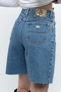 Vintage x NOVELI Midwash Long Denim Cutoff Shorts (S)