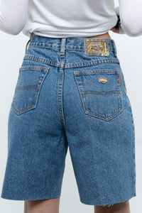 Vintage x NOVELI Midwash Long Denim Cutoff Shorts (S)