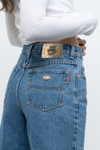Vintage x NOVELI Midwash Long Denim Cutoff Shorts (S)