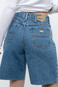 Vintage x NOVELI Midwash Long Denim Cutoff Shorts (S)