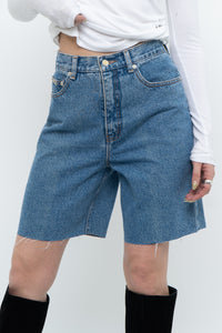 Vintage x NOVELI Midwash Long Denim Cutoff Shorts (S)