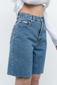 Vintage x NOVELI Midwash Long Denim Cutoff Shorts (S)