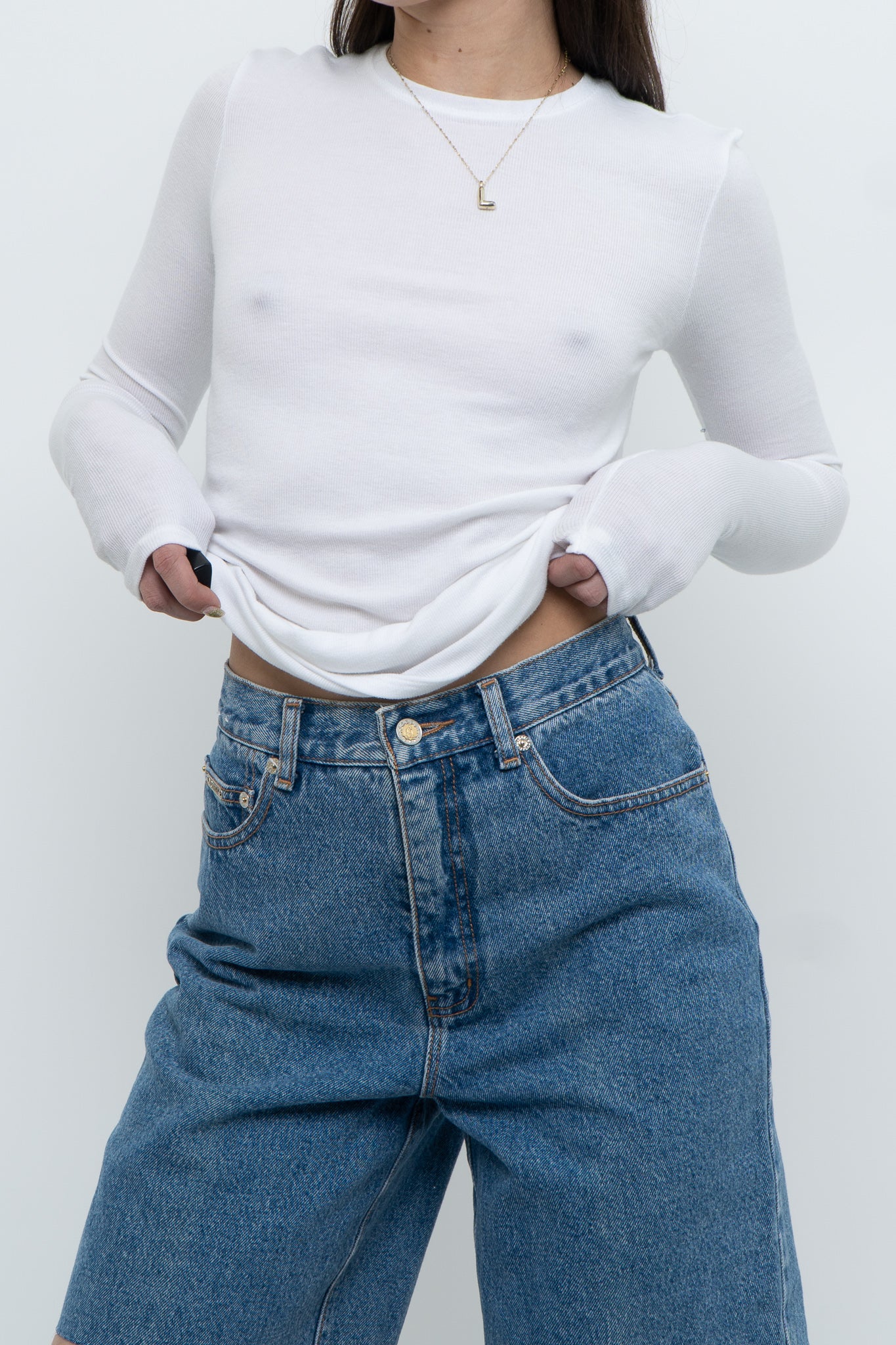 ATM x Made in Peru x Ultra Soft Ribbed White Long Sleeve (S, M)