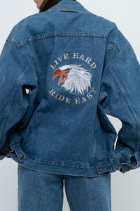 Vintage x HARLEY DAVIDSON CAFÉ Midwash Denim Embroidered Jacket (XS-L)