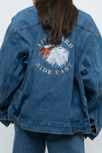 Vintage x HARLEY DAVIDSON CAFÉ Midwash Denim Embroidered Jacket (XS-L)