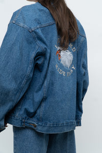 Vintage x HARLEY DAVIDSON CAFÉ Midwash Denim Embroidered Jacket (XS-L)