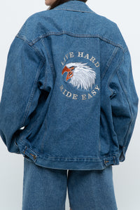 Vintage x HARLEY DAVIDSON CAFÉ Midwash Denim Embroidered Jacket (XS-L)
