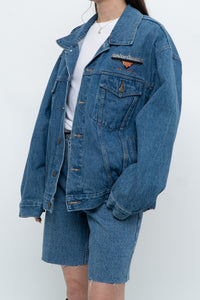 Vintage x HARLEY DAVIDSON CAFÉ Midwash Denim Embroidered Jacket (XS-L)