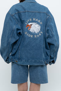Vintage x HARLEY DAVIDSON CAFÉ Midwash Denim Embroidered Jacket (XS-L)
