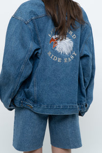 Vintage x HARLEY DAVIDSON CAFÉ Midwash Denim Embroidered Jacket (XS-L)