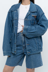 Vintage x HARLEY DAVIDSON CAFÉ Midwash Denim Embroidered Jacket (XS-L)