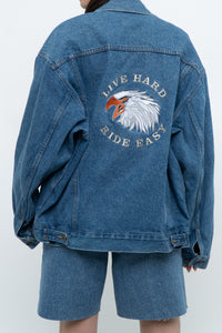 Vintage x HARLEY DAVIDSON CAFÉ Midwash Denim Embroidered Jacket (XS-L)