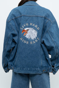 Vintage x HARLEY DAVIDSON CAFÉ Midwash Denim Embroidered Jacket (XS-L)