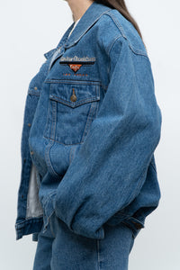 Vintage x HARLEY DAVIDSON CAFÉ Midwash Denim Embroidered Jacket (XS-L)