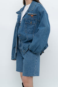 Vintage x HARLEY DAVIDSON CAFÉ Midwash Denim Embroidered Jacket (XS-L)