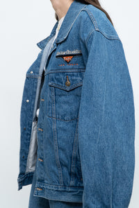 Vintage x HARLEY DAVIDSON CAFÉ Midwash Denim Embroidered Jacket (XS-L)