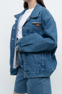 Vintage x HARLEY DAVIDSON CAFÉ Midwash Denim Embroidered Jacket (XS-L)
