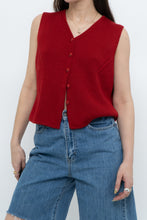 Load image into Gallery viewer, Vintage x JESSICA Red Ribbed Knit Buttoned Vest (S-L)