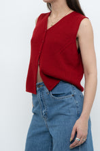 Load image into Gallery viewer, Vintage x JESSICA Red Ribbed Knit Buttoned Vest (S-L)