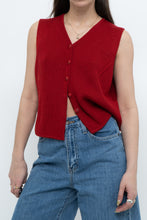 Load image into Gallery viewer, Vintage x JESSICA Red Ribbed Knit Buttoned Vest (S-L)