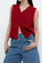 Load image into Gallery viewer, Vintage x JESSICA Red Ribbed Knit Buttoned Vest (S-L)