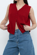 Load image into Gallery viewer, Vintage x JESSICA Red Ribbed Knit Buttoned Vest (S-L)