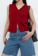 Load image into Gallery viewer, Vintage x JESSICA Red Ribbed Knit Buttoned Vest (S-L)