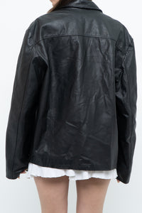 Vintage x Black Leather Classic Obersized Jacket (S, M)