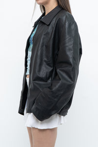 Vintage x Black Leather Classic Obersized Jacket (S, M)