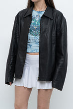 Load image into Gallery viewer, Vintage x Black Leather Classic Obersized Jacket (S, M)