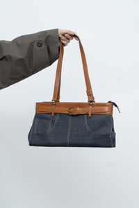 Vintage x Denim Faux Leather Belted Purse