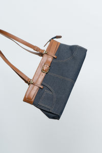Vintage x Denim Faux Leather Belted Purse