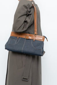 Vintage x Denim Faux Leather Belted Purse