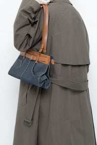 Vintage x Denim Faux Leather Belted Purse