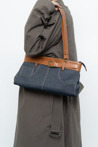 Vintage x Denim Faux Leather Belted Purse