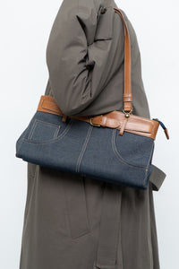 Vintage x Denim Faux Leather Belted Purse