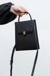 JAMIE WANDER x Black Leather Structered Purse