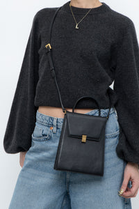 JAMIE WANDER x Black Leather Structered Purse
