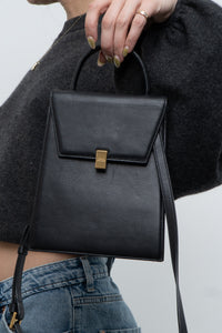 JAMIE WANDER x Black Leather Structered Purse