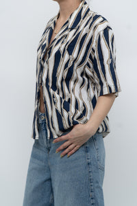 Vintage x Nautical Patterned Short Sleeve Cotton-blend Buttonup (XS-L)