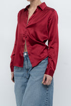 Load image into Gallery viewer, Vintage x LILYSILK Burgundy Silk Blouse (XS-M)