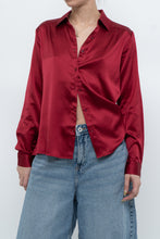 Load image into Gallery viewer, Vintage x LILYSILK Burgundy Silk Blouse (XS-M)