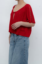 Load image into Gallery viewer, Vintage x Red Knit Eyelet Cardigan (XS-L)